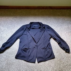 Stoosh Black Scrunch Sleeve Blazer, Size XL